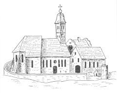 Abbildung Skizze der Kirche St. Walburga