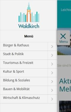 Bild vom mobilen Menü
