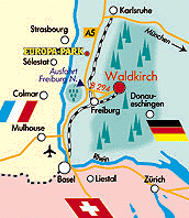 Karte der Verkehrsanbindung Waldkirchs